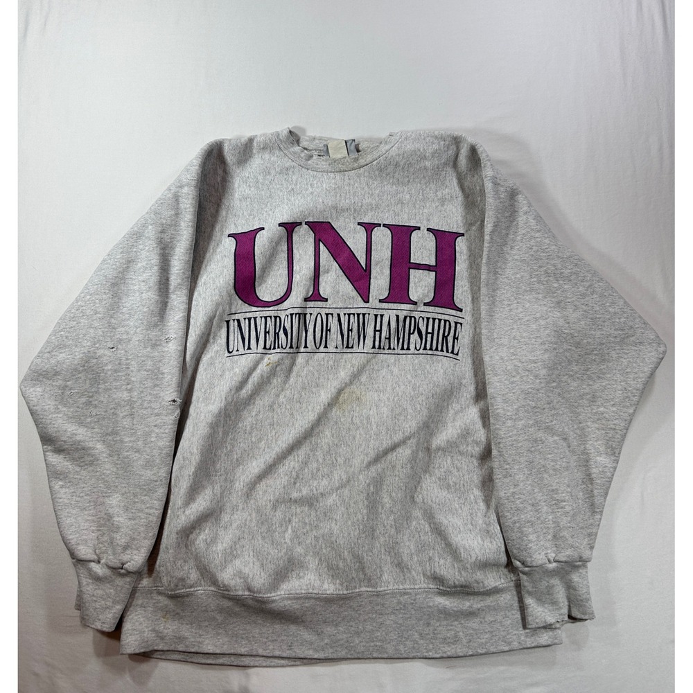 Vintage Santee UNH University of New Hampshire Sweatshirt Gray XL Made in USA